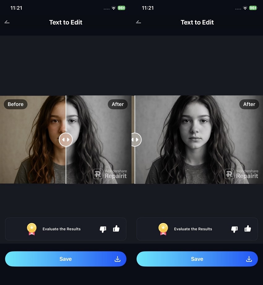 export black and white filter
