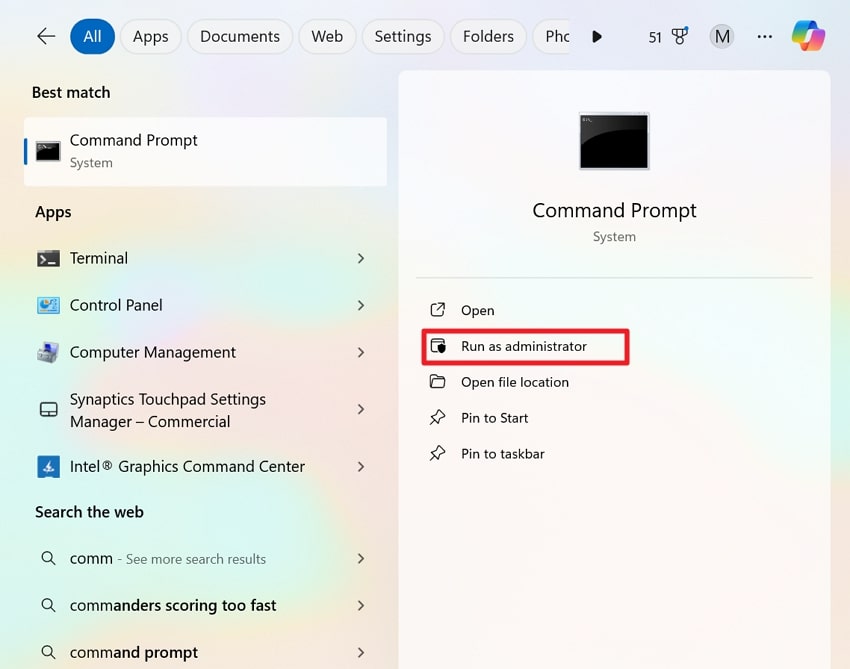 run command prompt as administrator