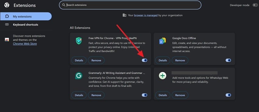 disable unnecessary extensions