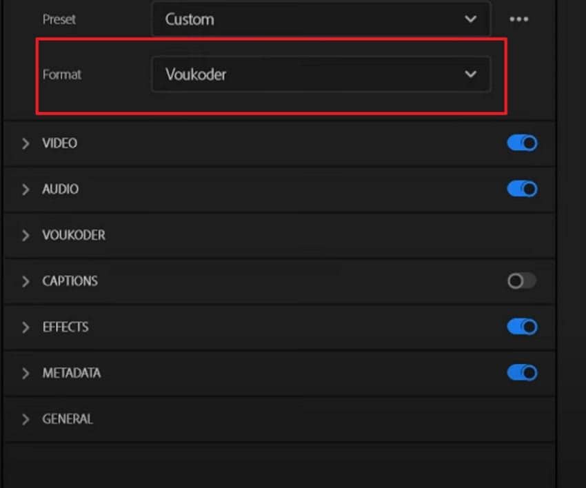 pick the format voukoder