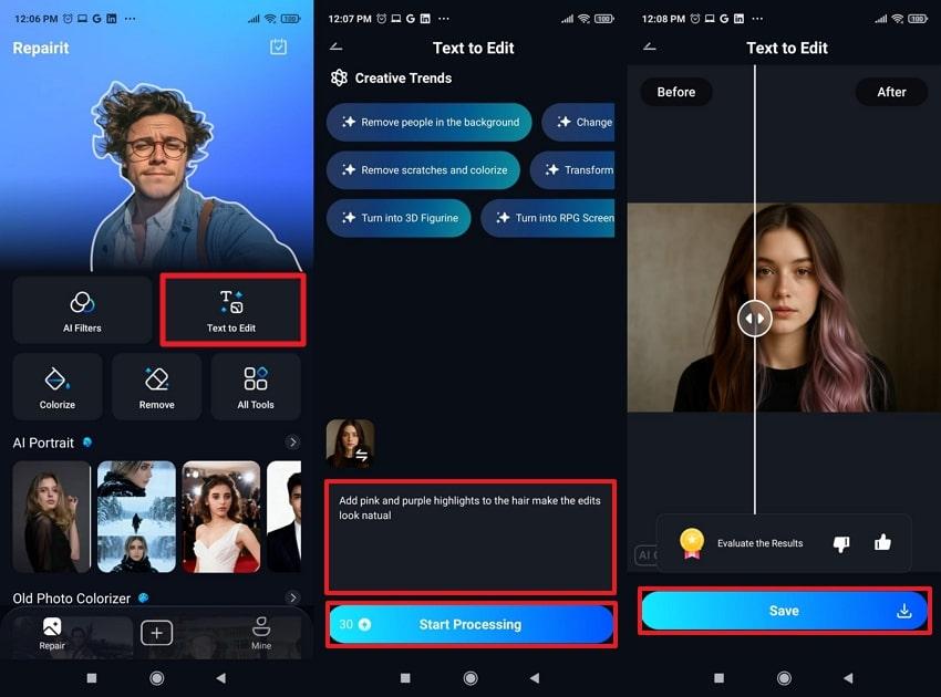 repairit hair color edits
