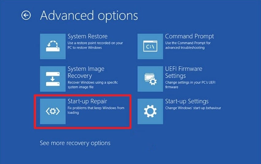 use start up repair tool