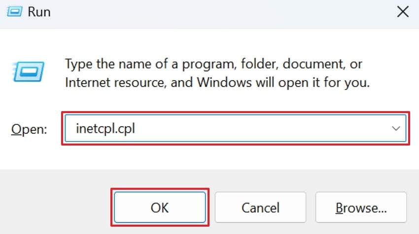 run dialogue box for trusted sites