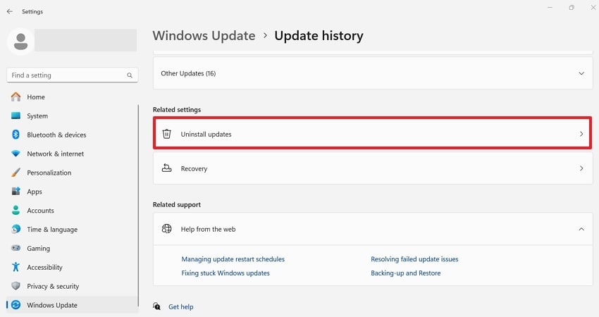 uninstall security updates