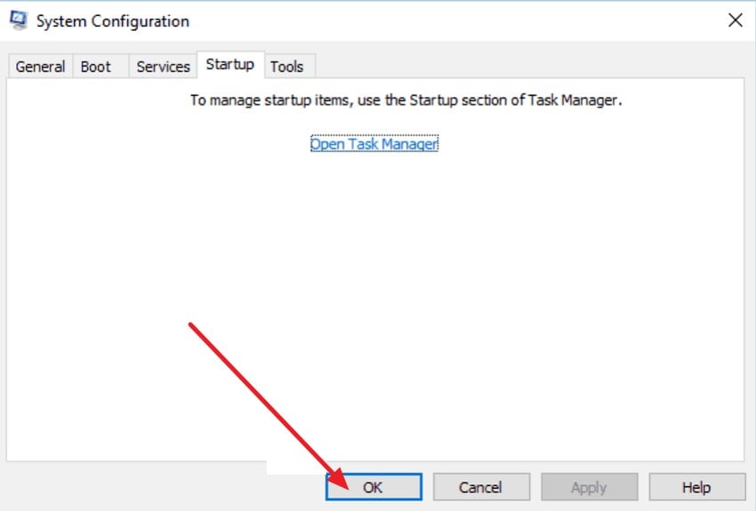 select ok to apply changes
