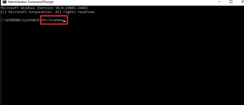 enter the scan command