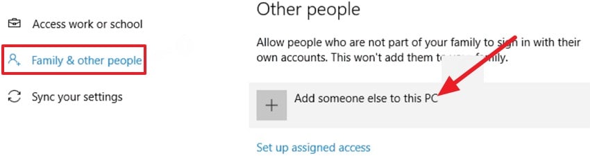 click on family and other people