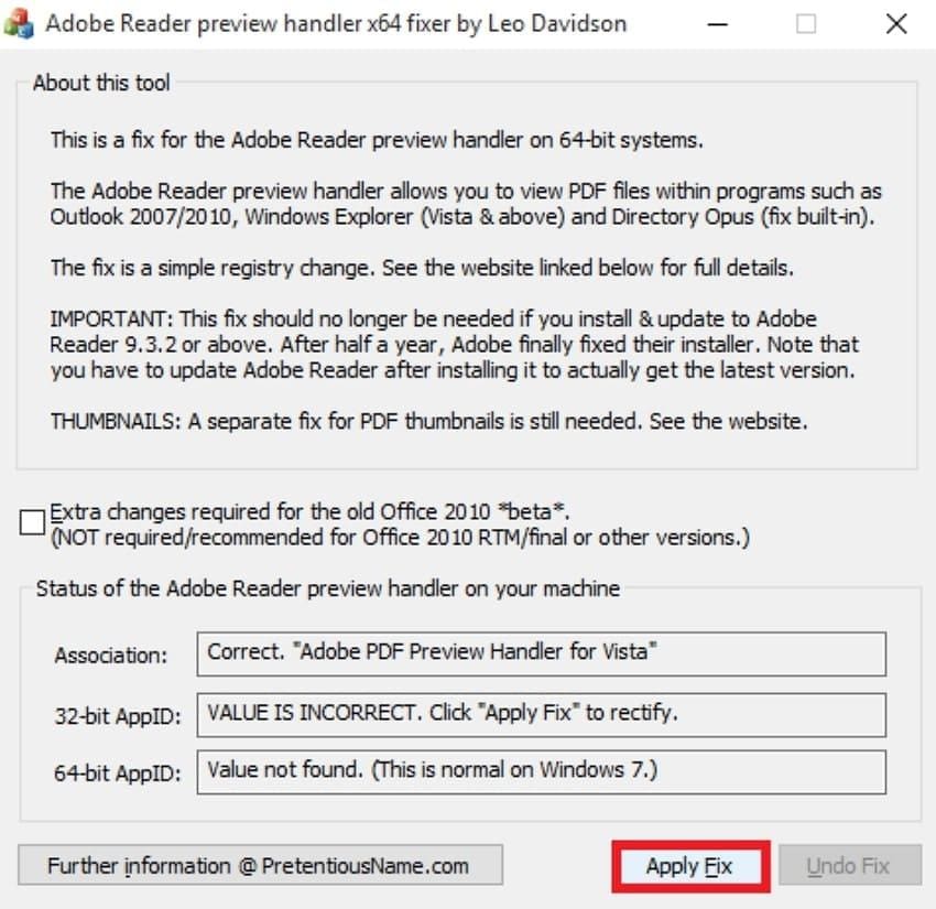 apply fix preview handler
