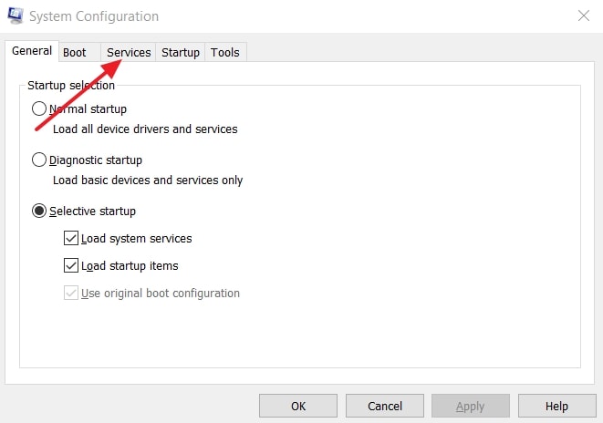 enter system configuration