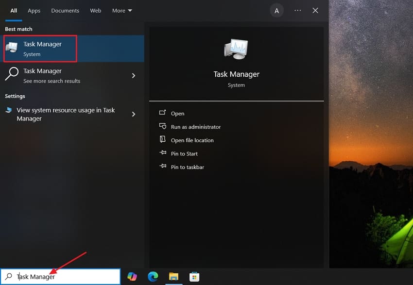 open task manager windows