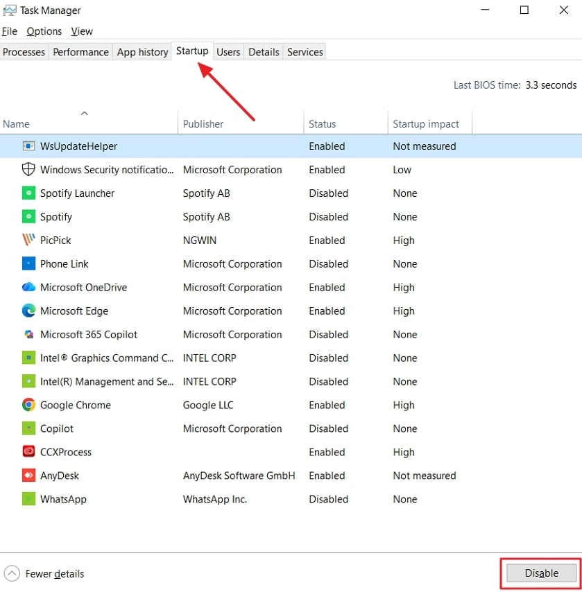 disable startup programs