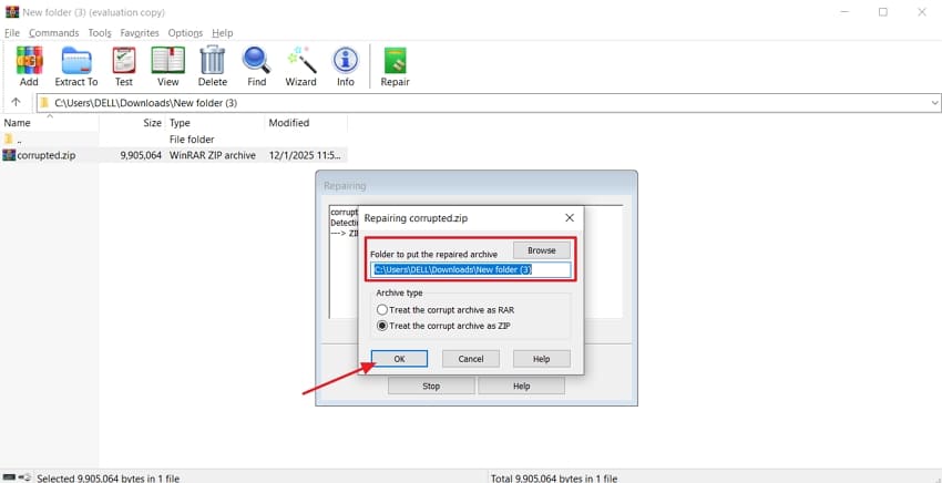 select location repaired archive