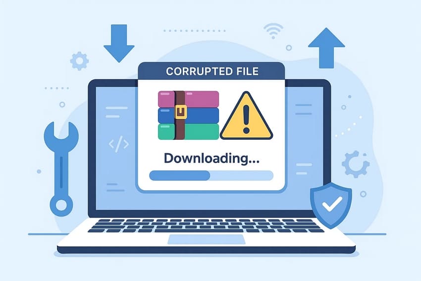 download again corrupted archive file