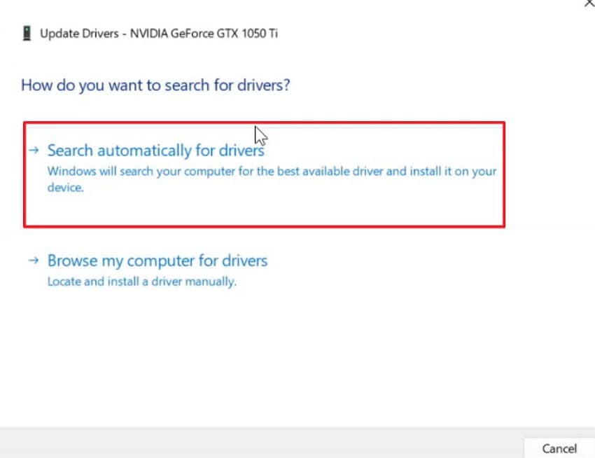 access the driver tab