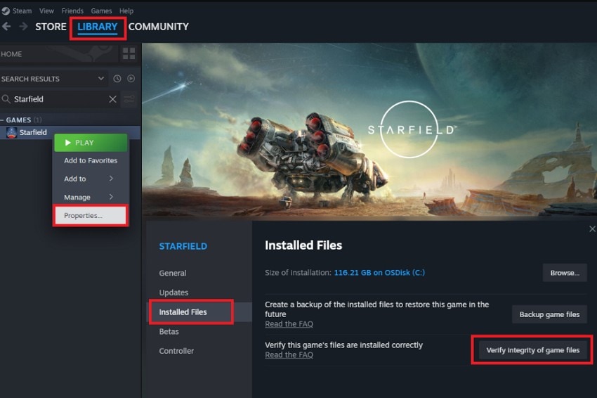 repair the affected game in steam