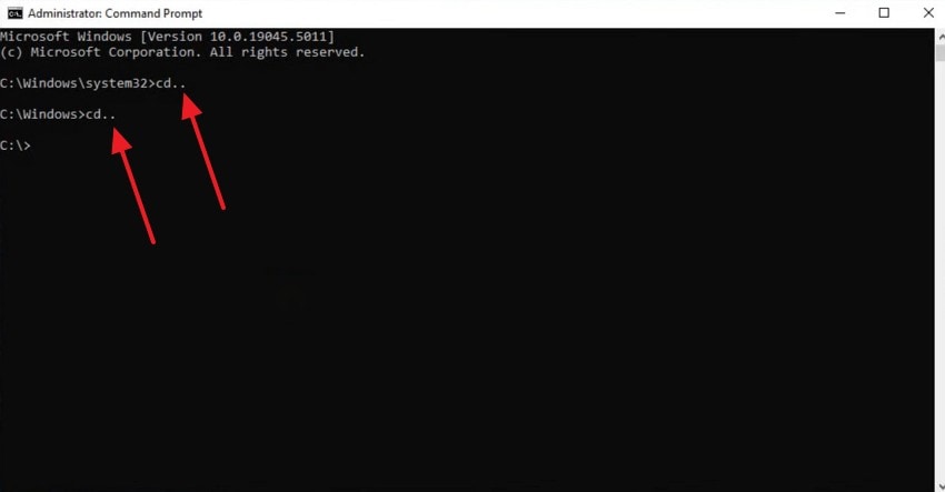 give c drive commands in cmd