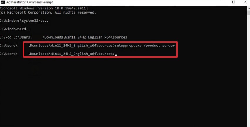 paste c disk pathway in cmd