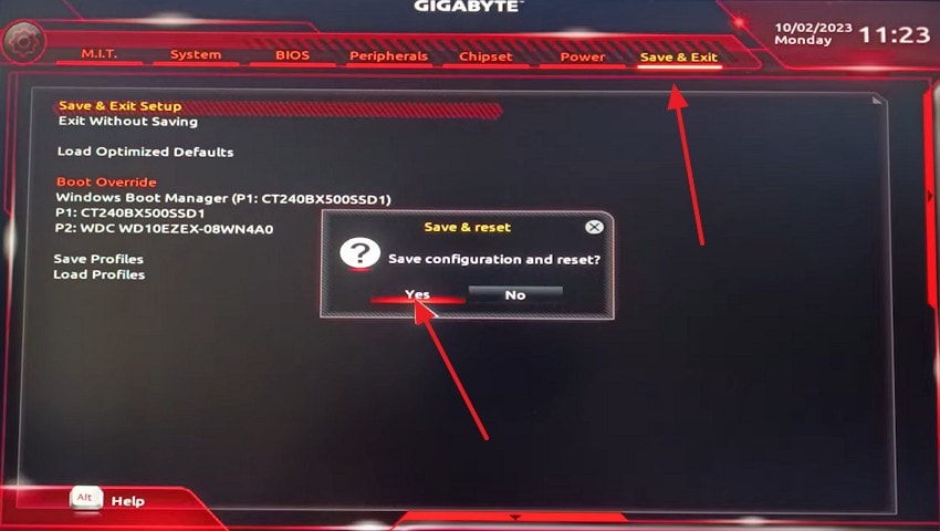 save changes and proceed