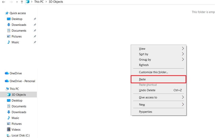 shift file or folder other location