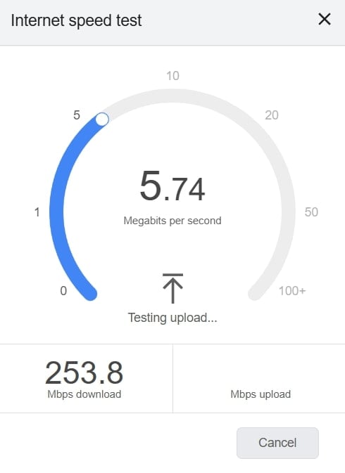 run speed test