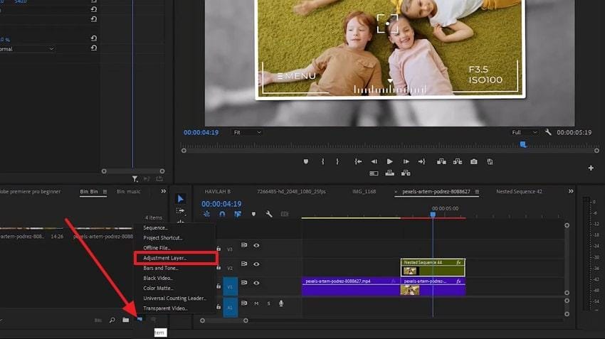 create new adjustment layer