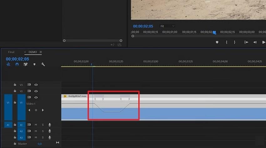 make a speed ramp between keyframes