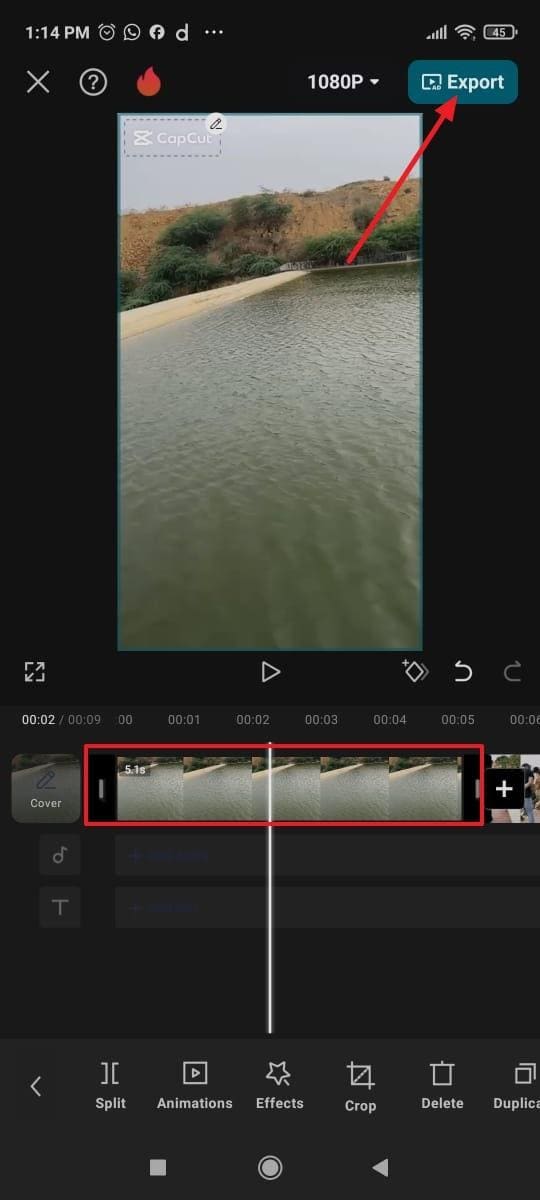 adjust timing and export video