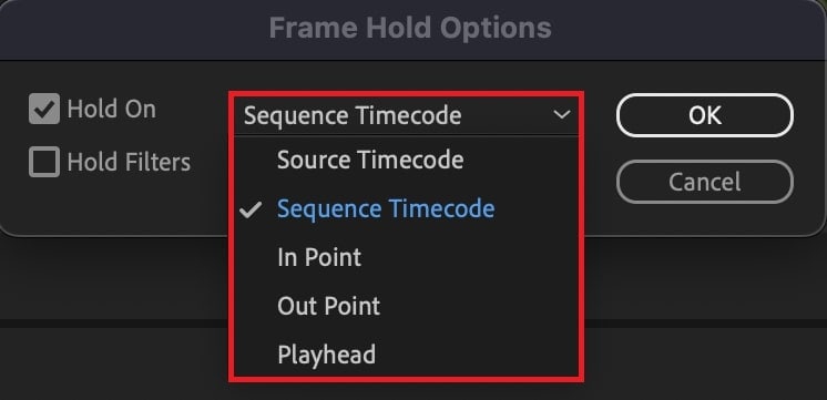 frame hold options