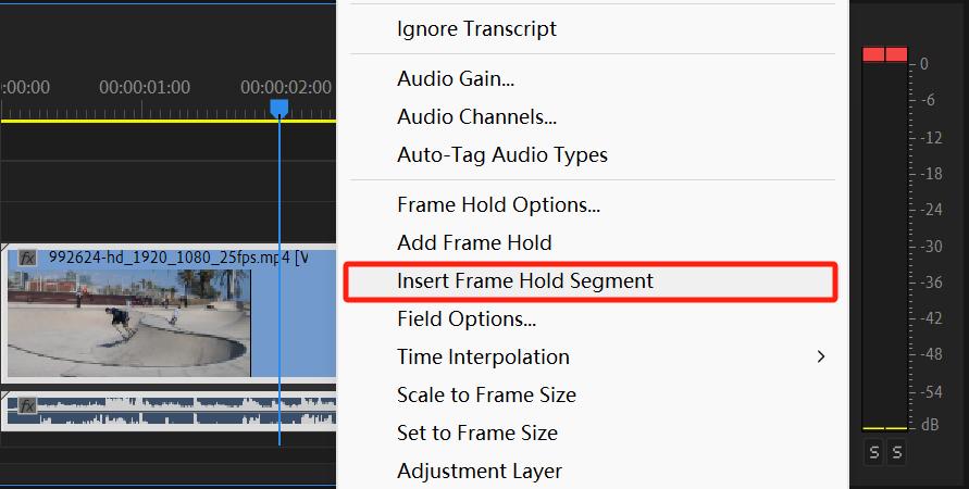 insert frame hold segment
