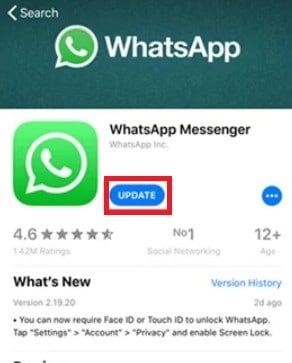 update whatsapp on iphone