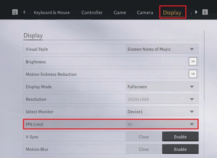 navigate to display option