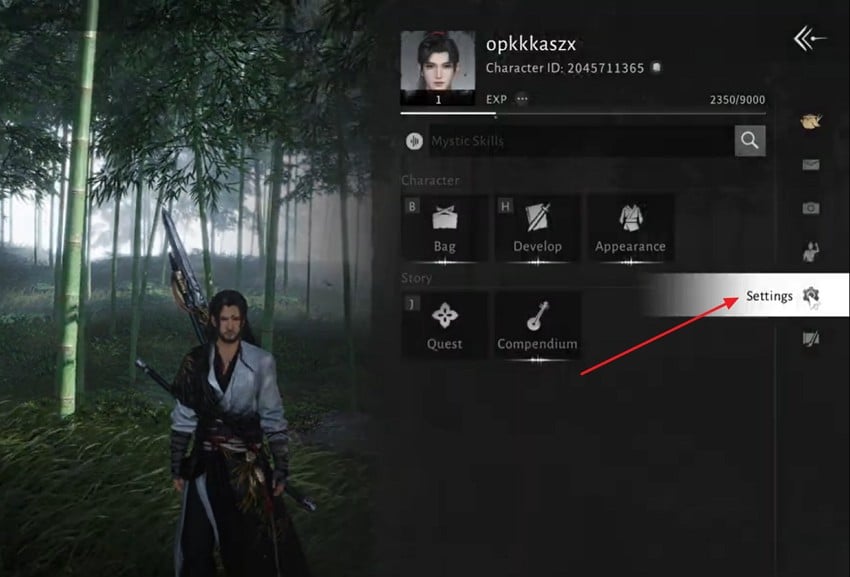 click on the settings icon