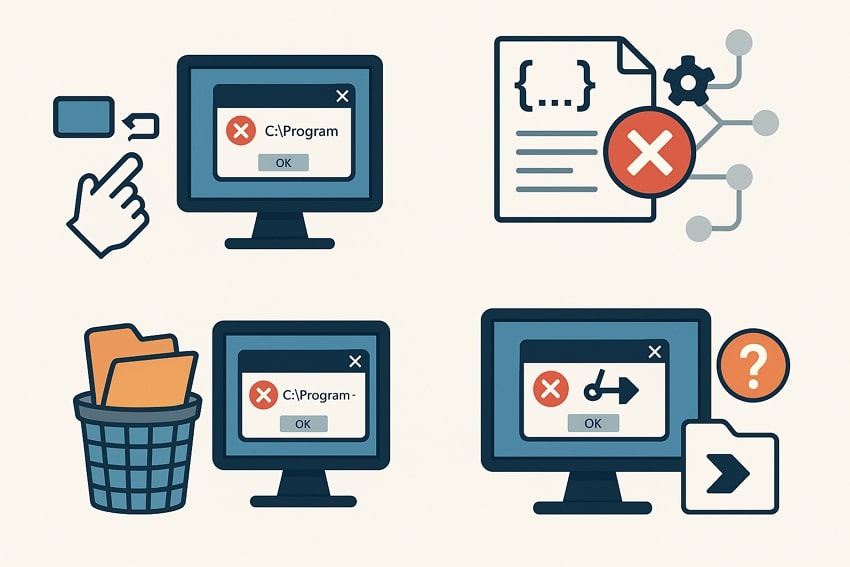 why windows cannot find program occurs