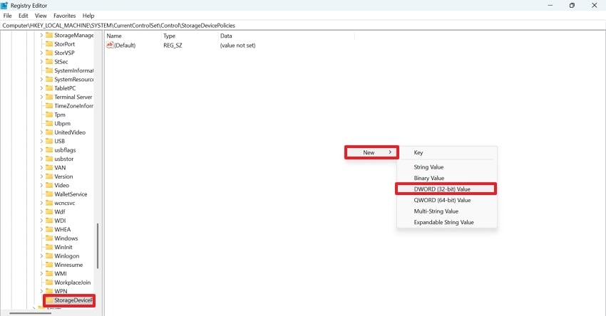 create new dword value