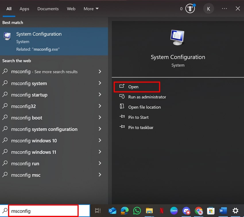 open system configuration