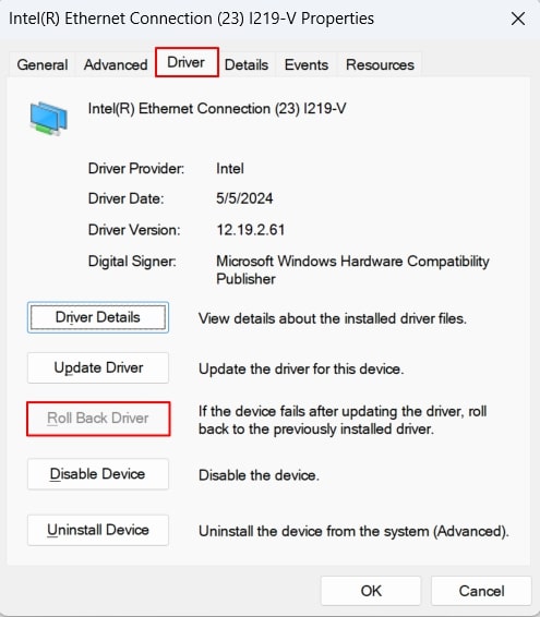 roll back drivers windows