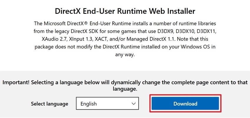 press the download button