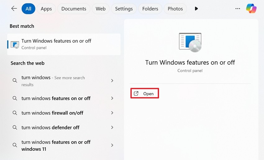 open windows features window