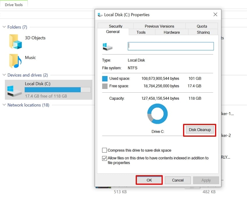 perform disk cleanup windows