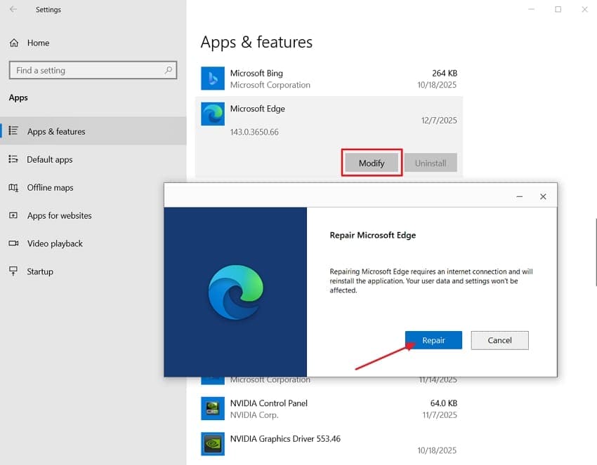 repair microsoft edge windows