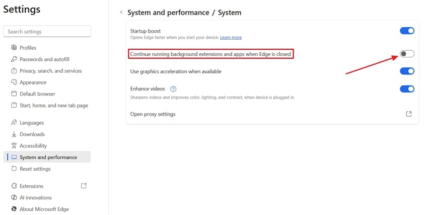 stop edge running background