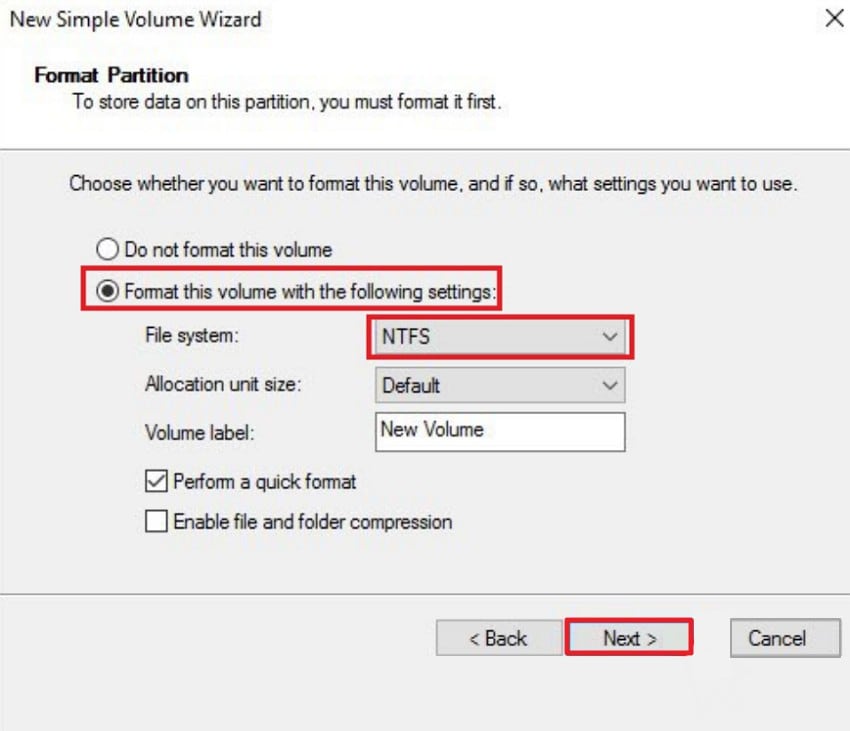 select file system and hit enter