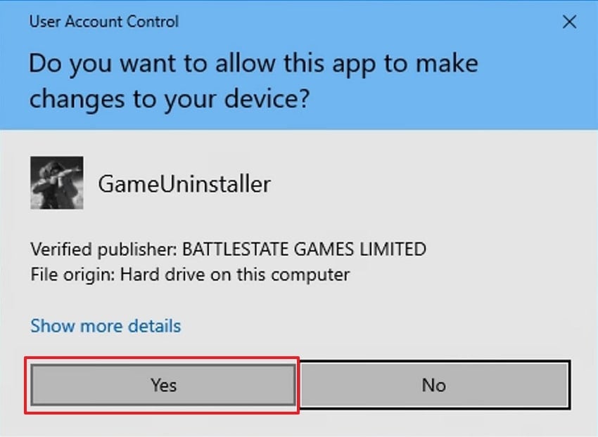 successfully uninstall game