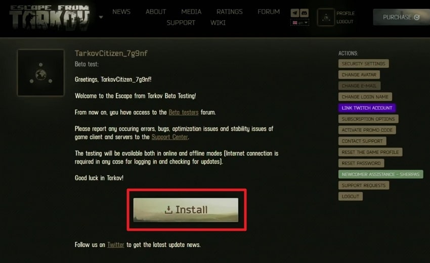 access install option