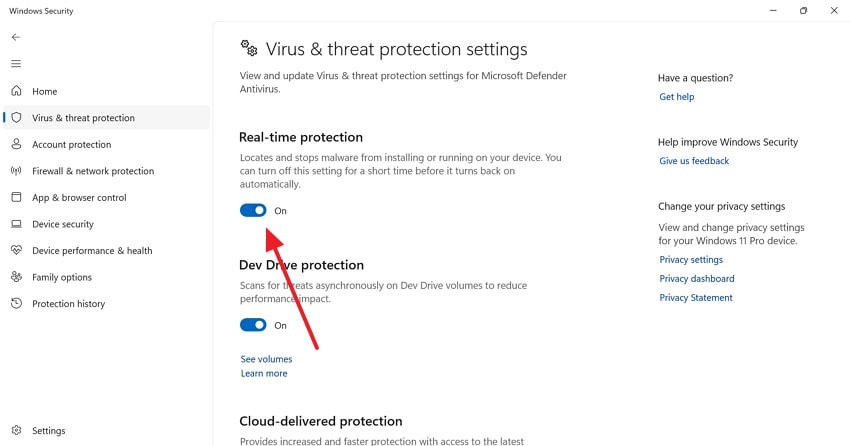 disable real time protection