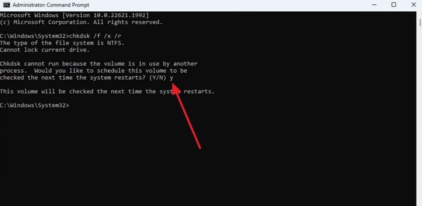 press y to schedule formatting