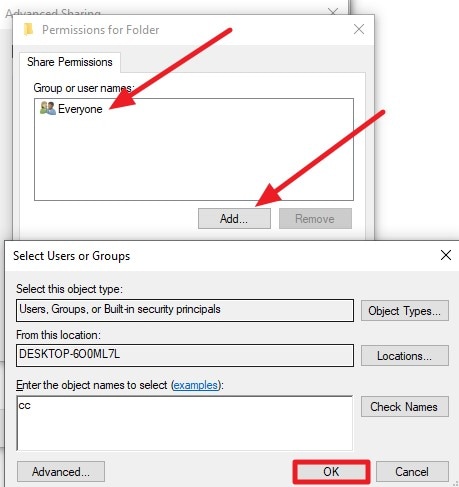 choose everyone or specific user