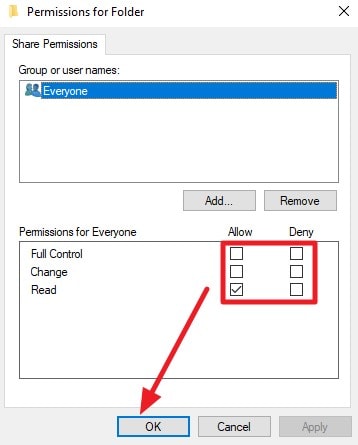 grant desired permissions