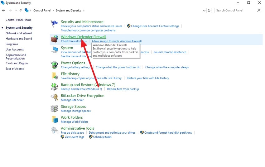 press windows defender firewall