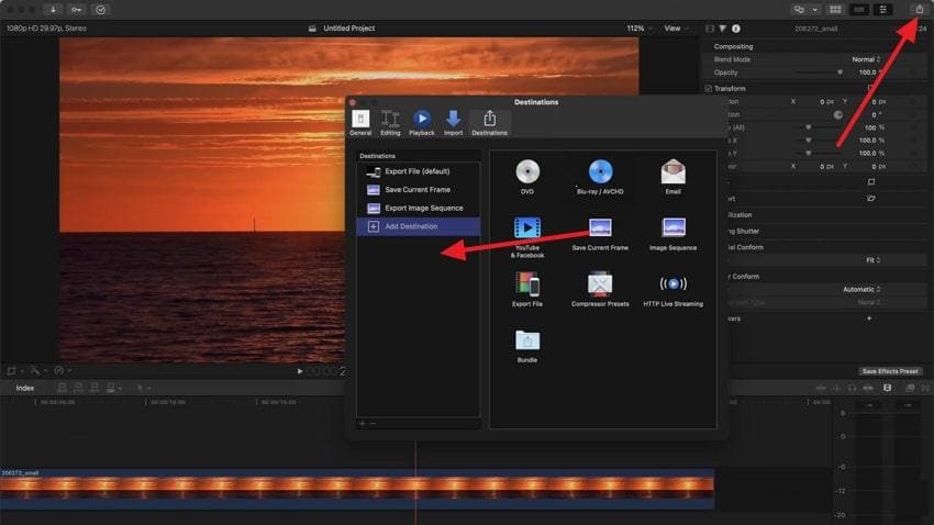choose add destination option